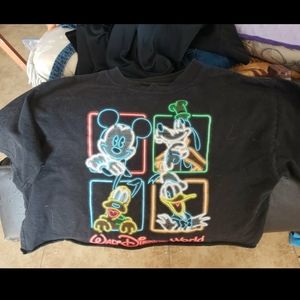 Disney world puff paint neon crop top size small